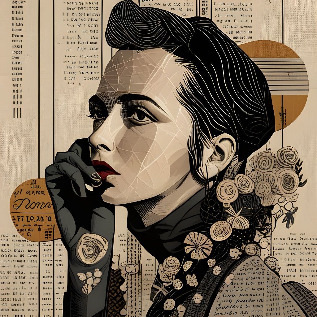 Intricate Collage Portrait in Psychedelic Art Style