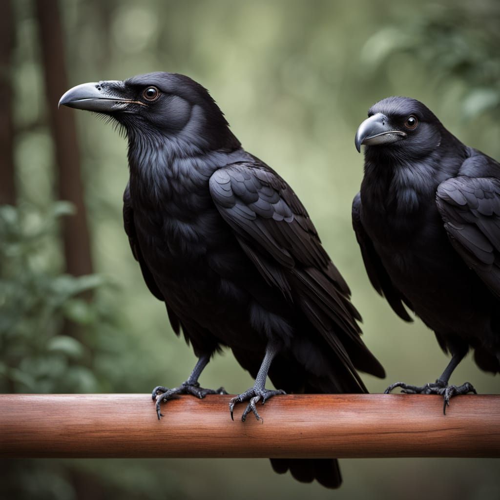 Ravens in Elegant Study, with One Member Typing on a Keyboar...