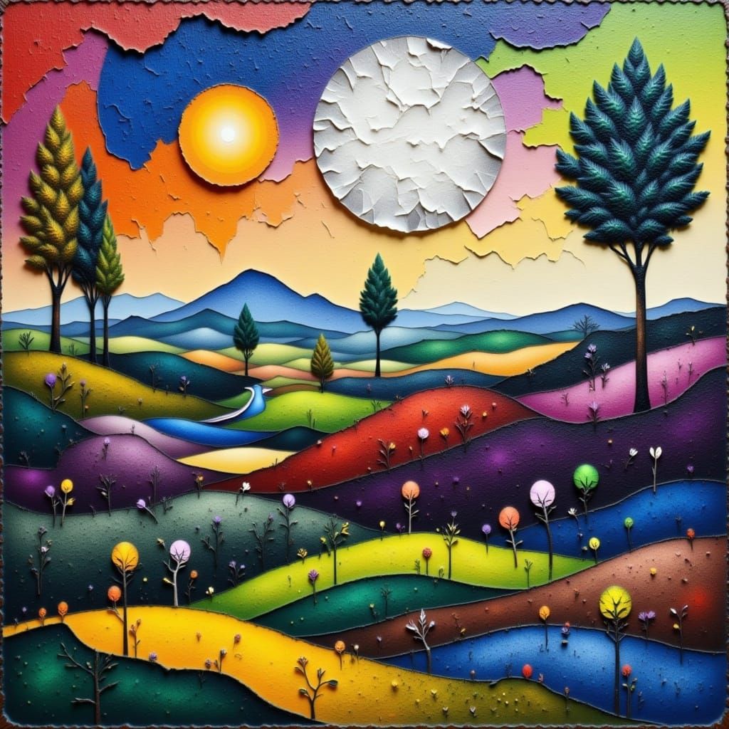 Quiet Landscape in Cubist Modernist Style