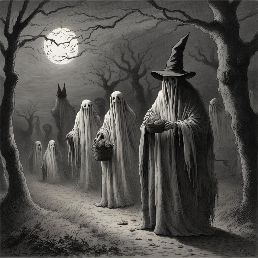 Ghost Trick or Treating in Horror Style