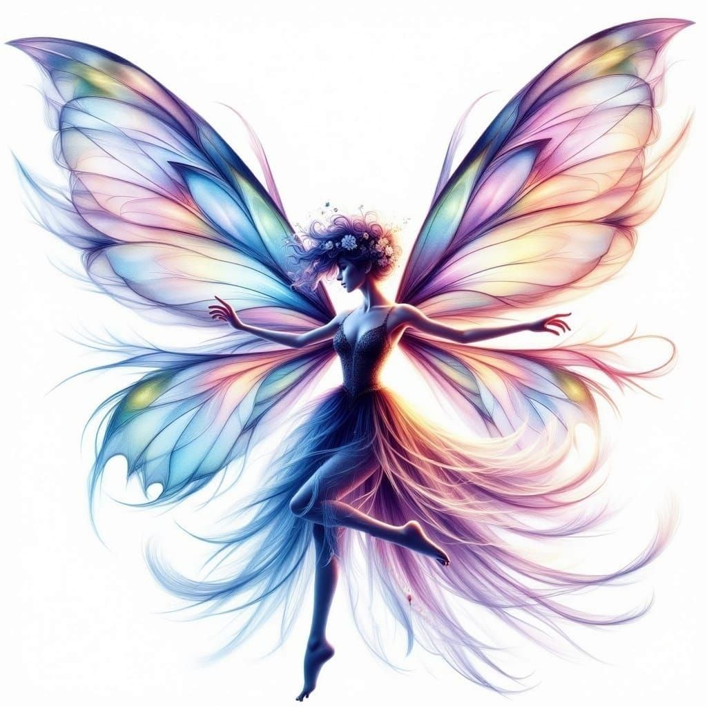 Ethereal Fairy in Watercolour Style