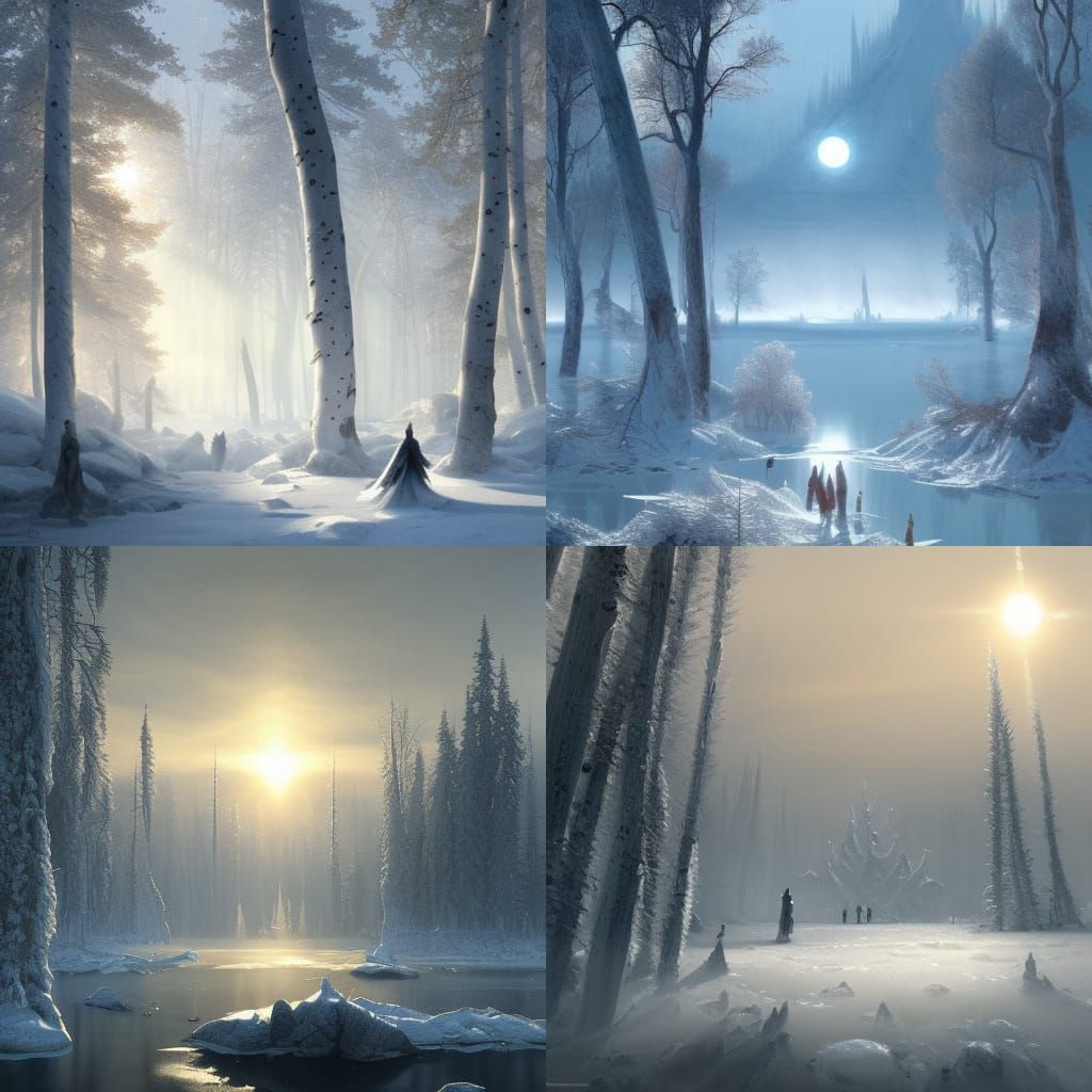 Elven Frost Keep with Golden Aspen Trees