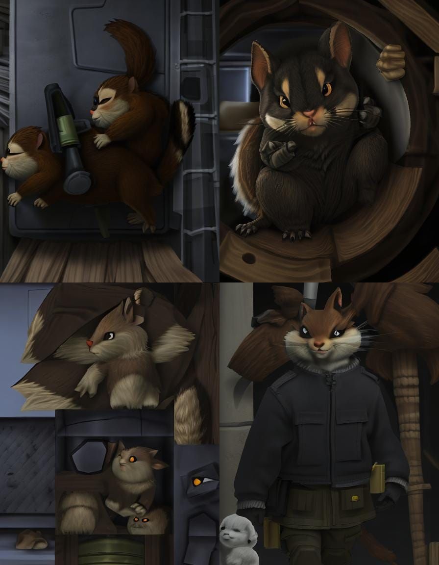 Squirrel Gang Chase Scene with Chipmunks