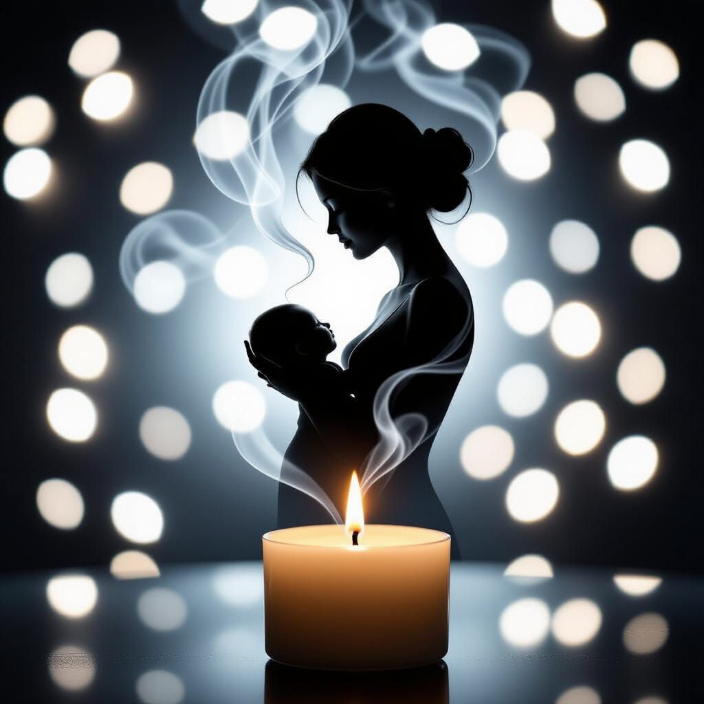 Photorealistic Candle Flame Transforms into Maternal Smoke A...