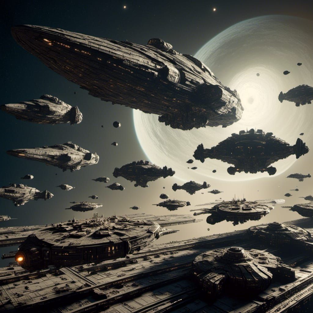 Space Fleet's Desperate Flight from Doomed Planet