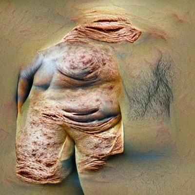 Portrait of a Man with Sagging Skin