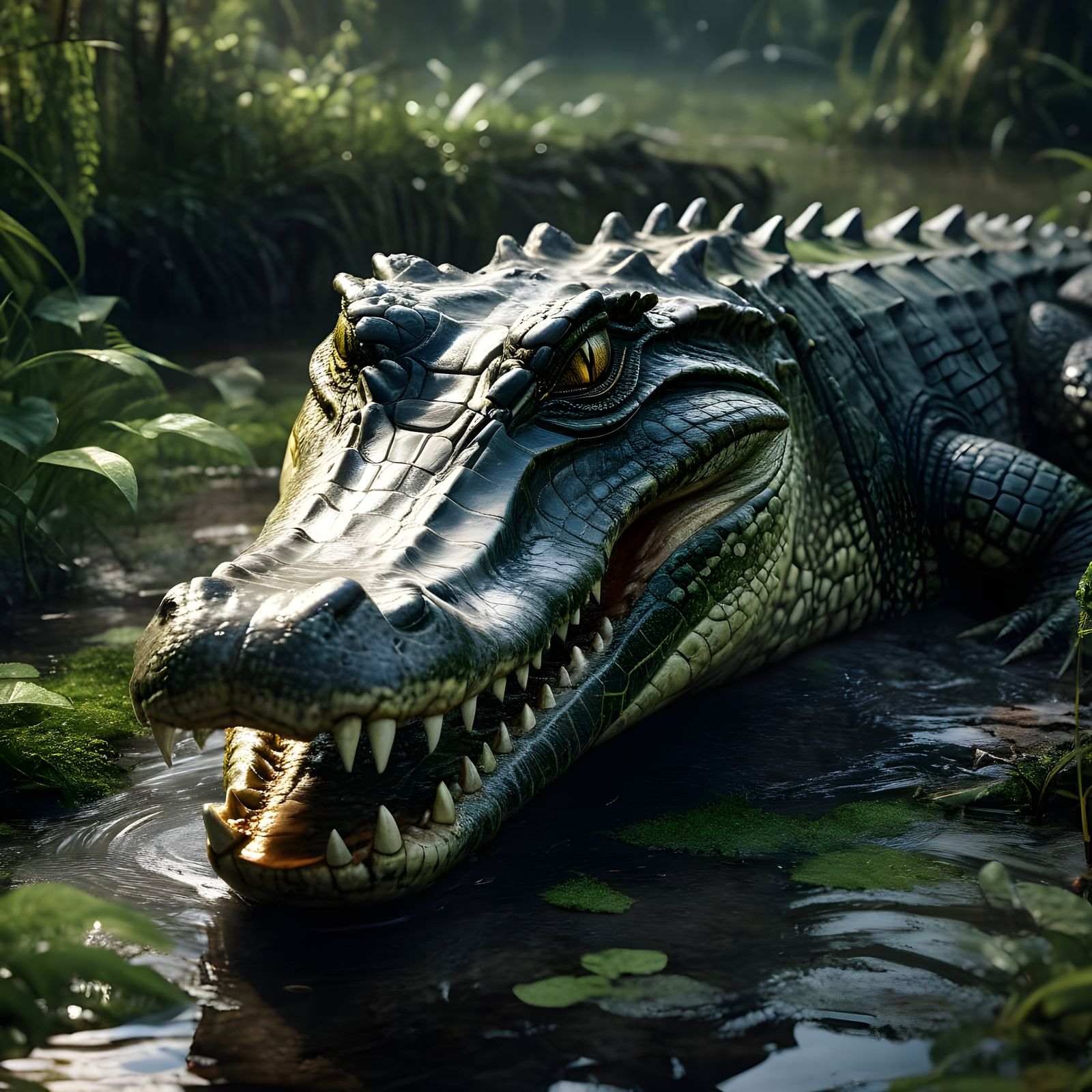 Photorealistic Alligator Portrait