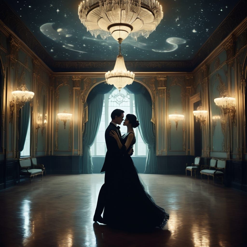 Haunted Ballroom Dance Under Ethereal Moonlight