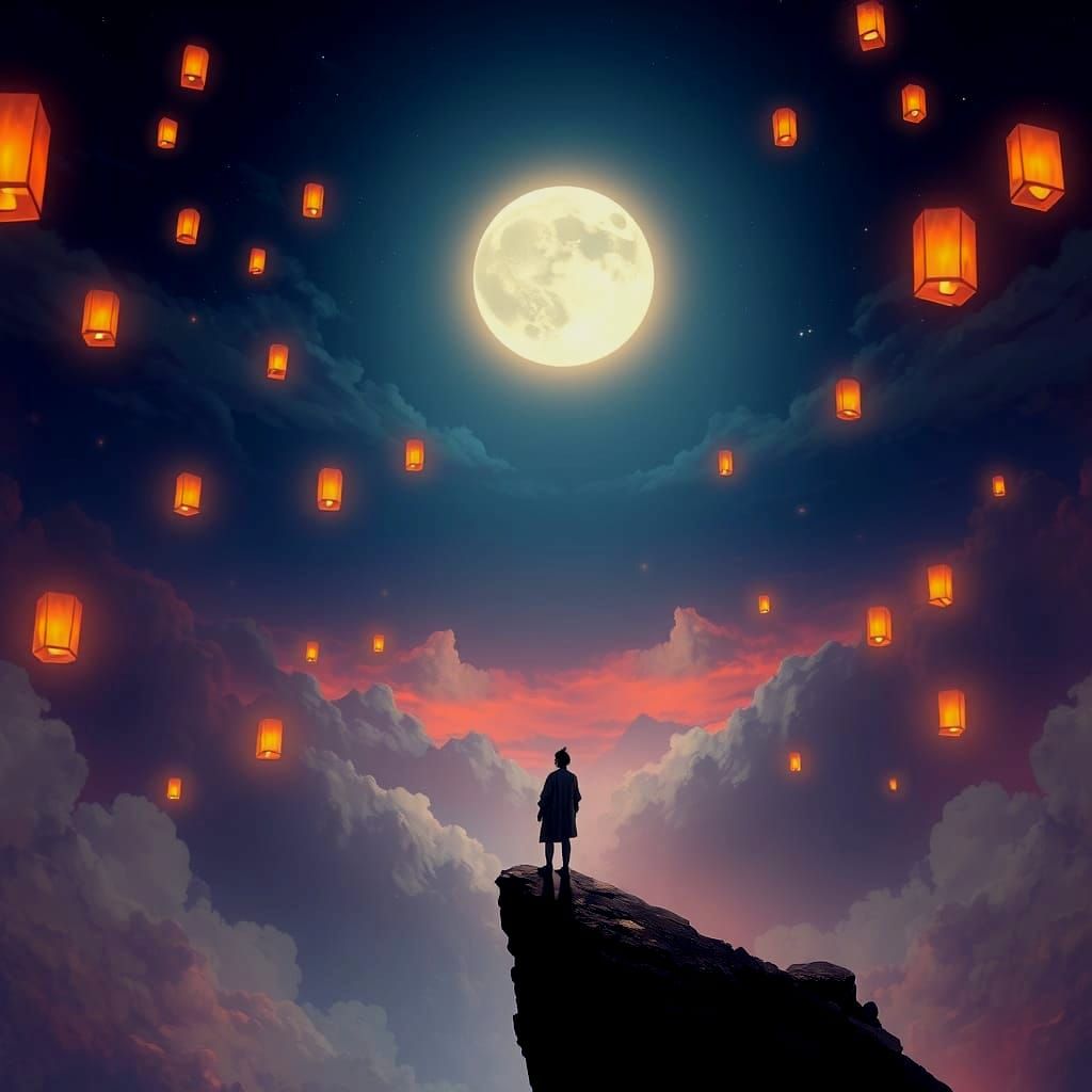 Watching the Sunset on a Cliff