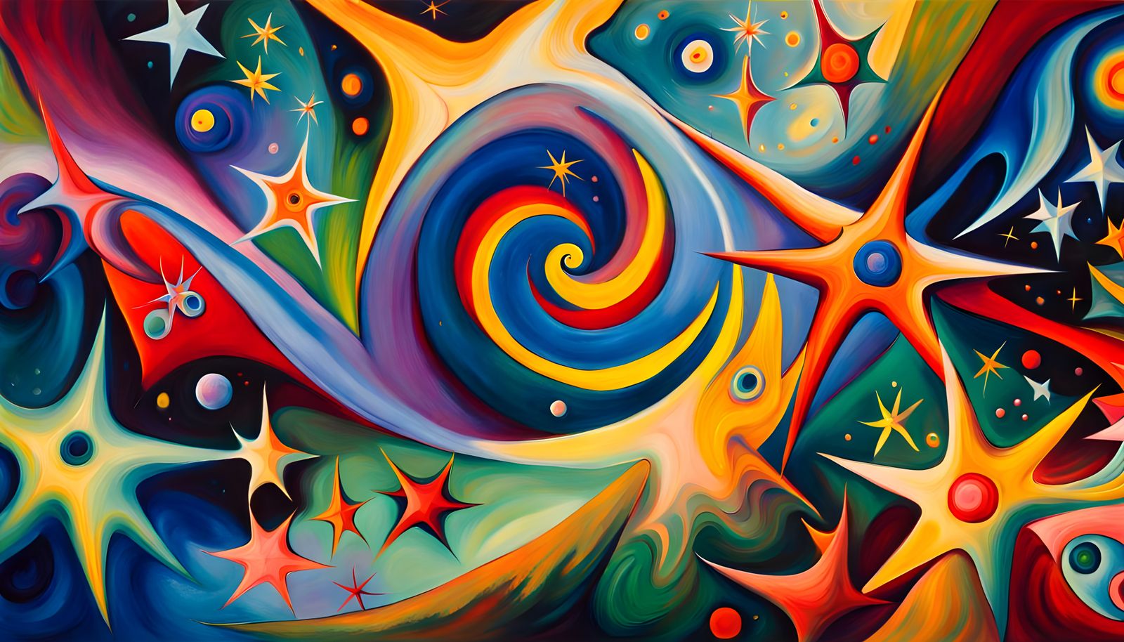 Iridescent Star Cluster Formation in Abstract Expressionism