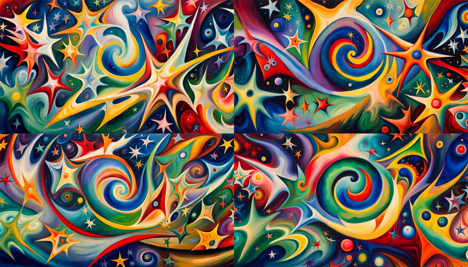 Iridescent Star Cluster Formation in Abstract Expressionism