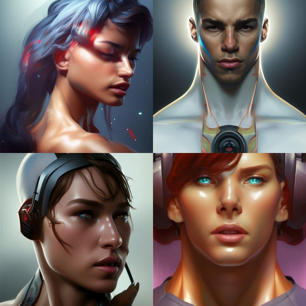 Hyperdetailed Portrait of a Bodybuilder Gamer