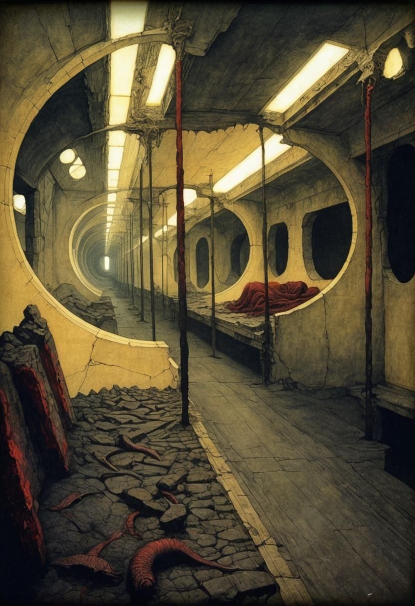 Ethereal Ink Drawing in Baroque Style