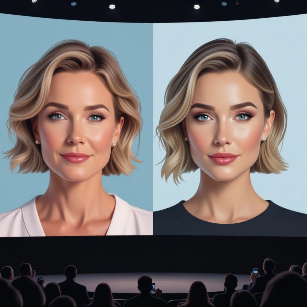 AI Enhanced Portrait: Woman's Digital Rejuvenation