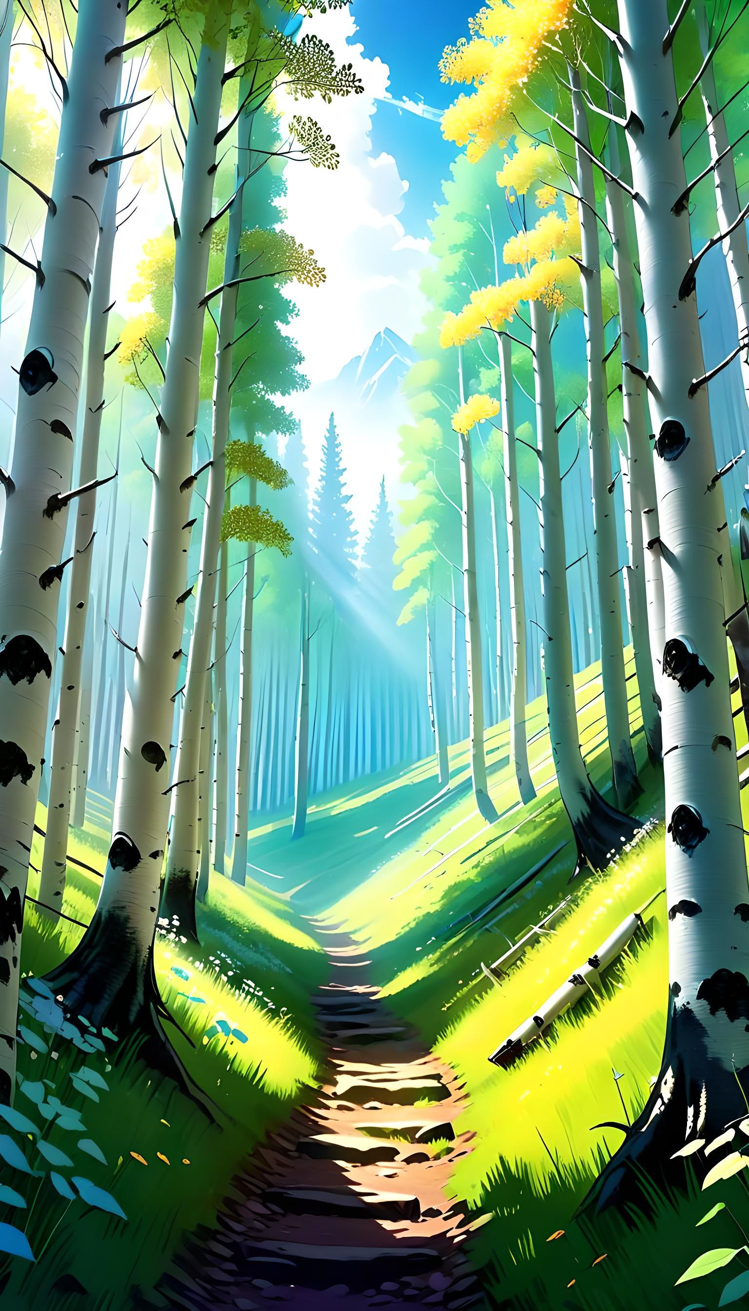 Aspen Forest Paradise in High Definition Anime Art