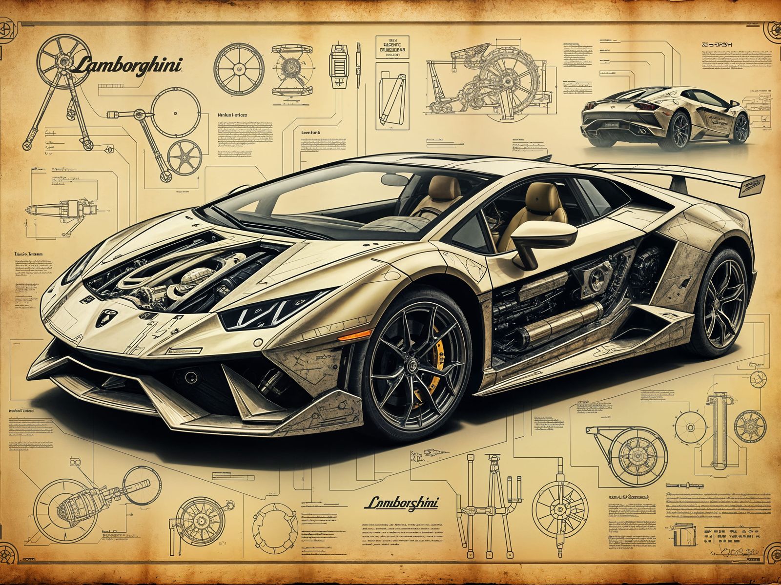 Lamborghini Revuelto technical schematics