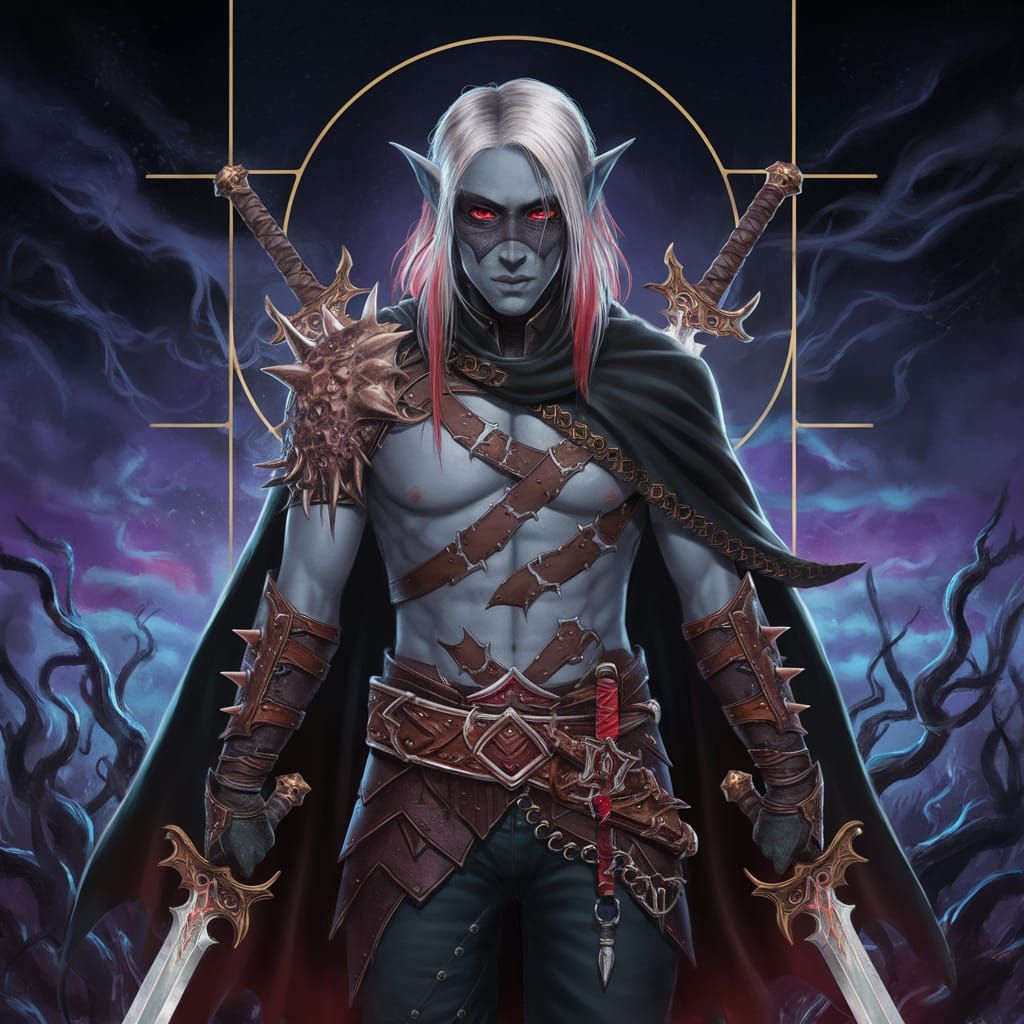 Drow Assassin of the Night God: Digital Illustration