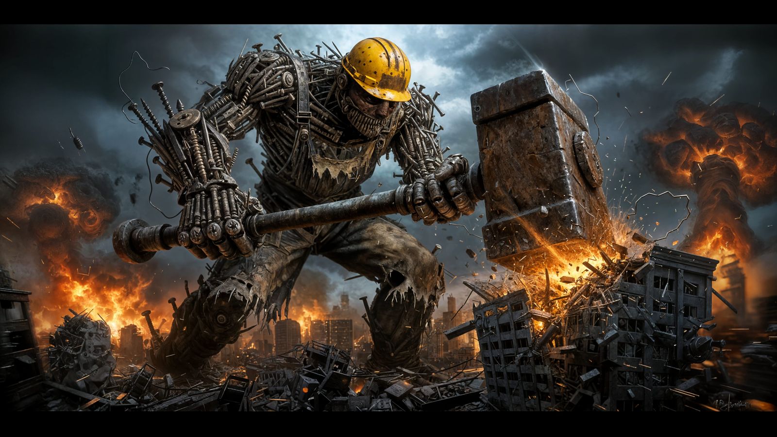 Mutated Construction Entity in Tattered Overalls