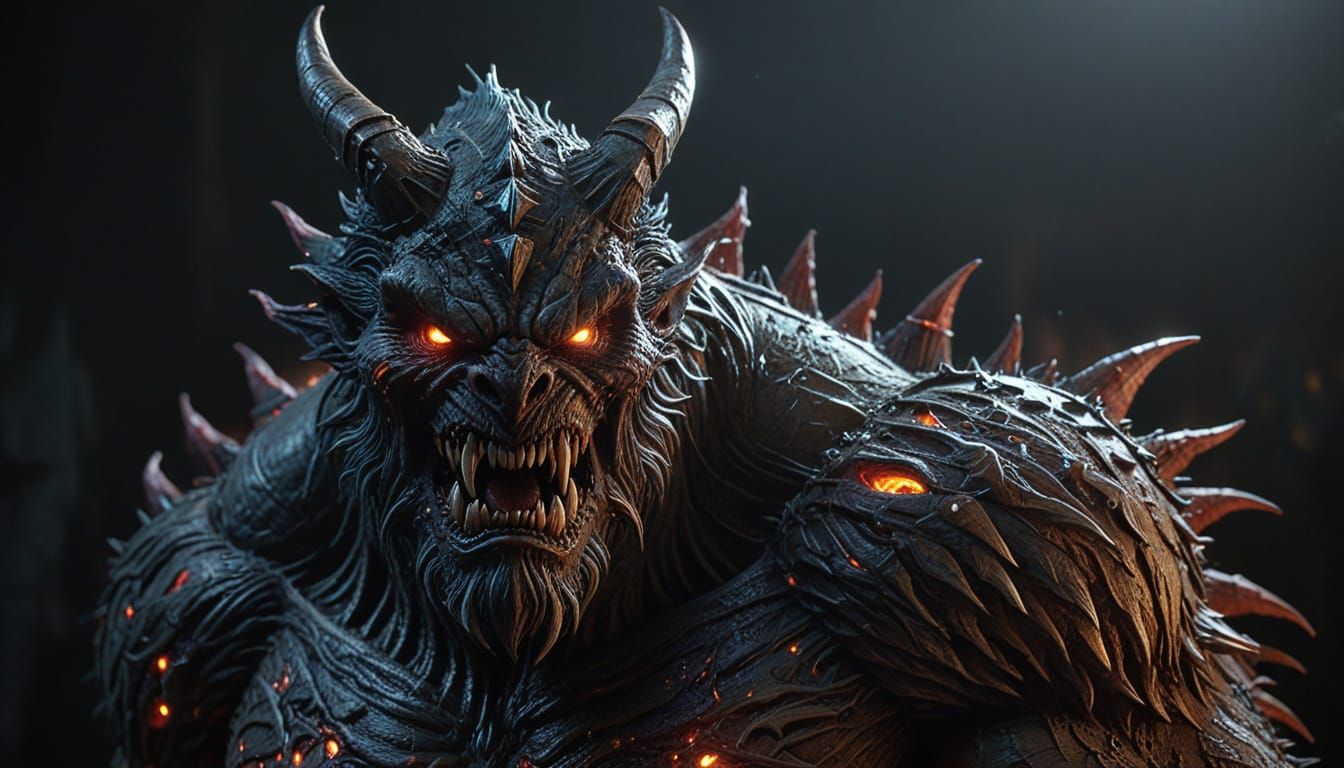 Dark Fantasy Beast Revealed in Volumetric Lighting