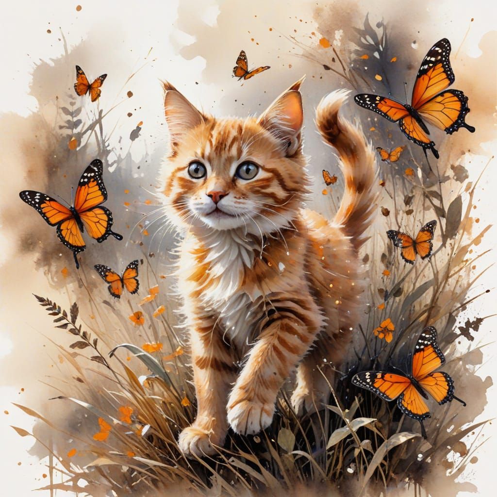 Whimsical Morning Encounter in Vibrant Watercolor