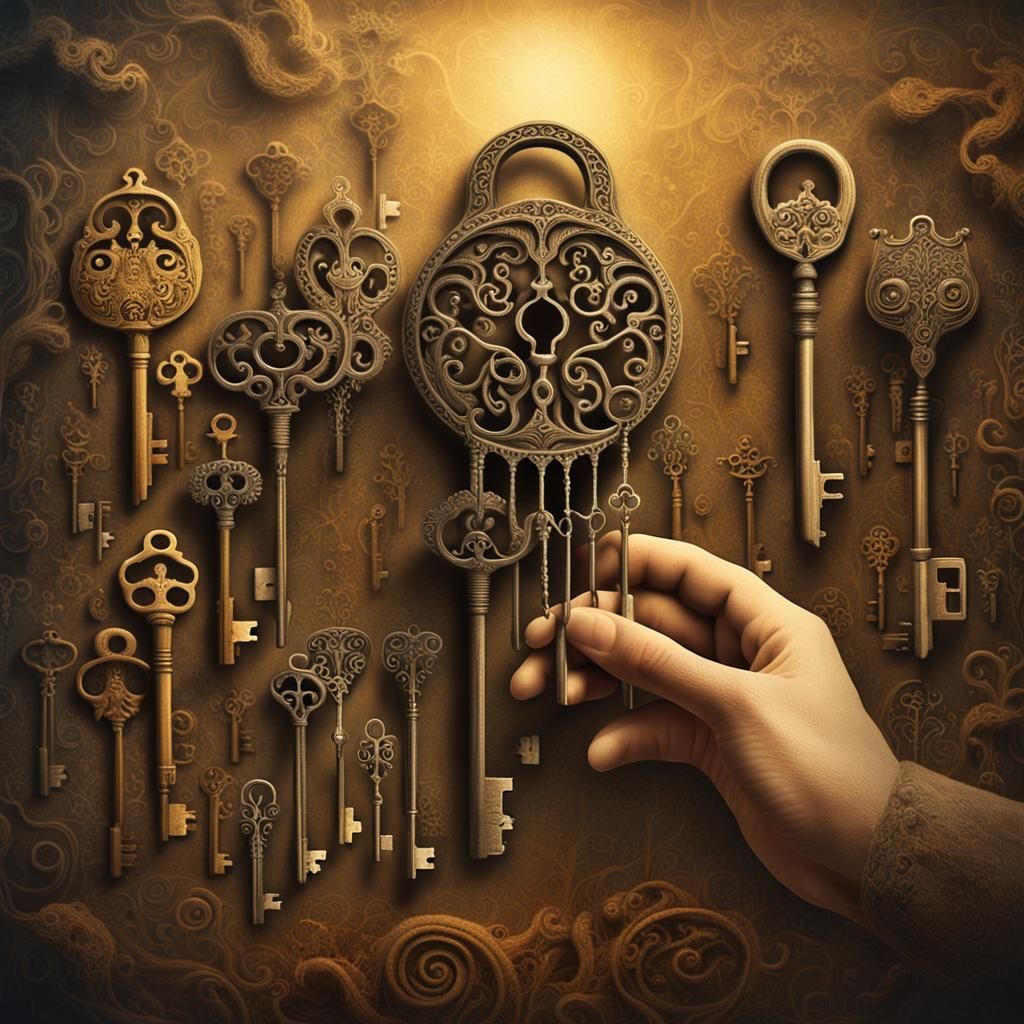 Mysterious Keys and Locks in Surreal Fantasy Art
