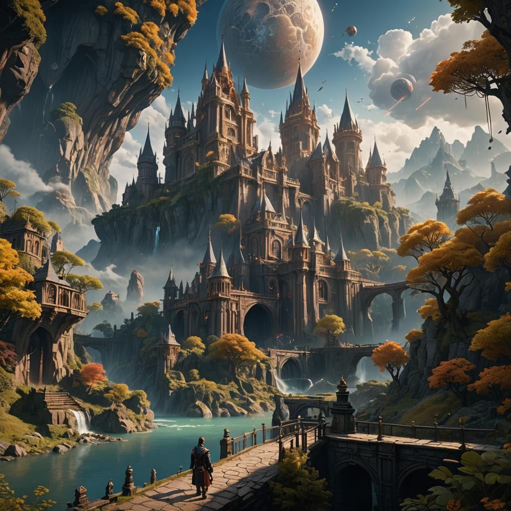 Fantastical Matte Painting with Deep Color and Intricate Det...