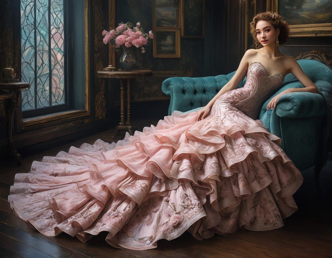 Ethereal Beauty in Art Deco Style