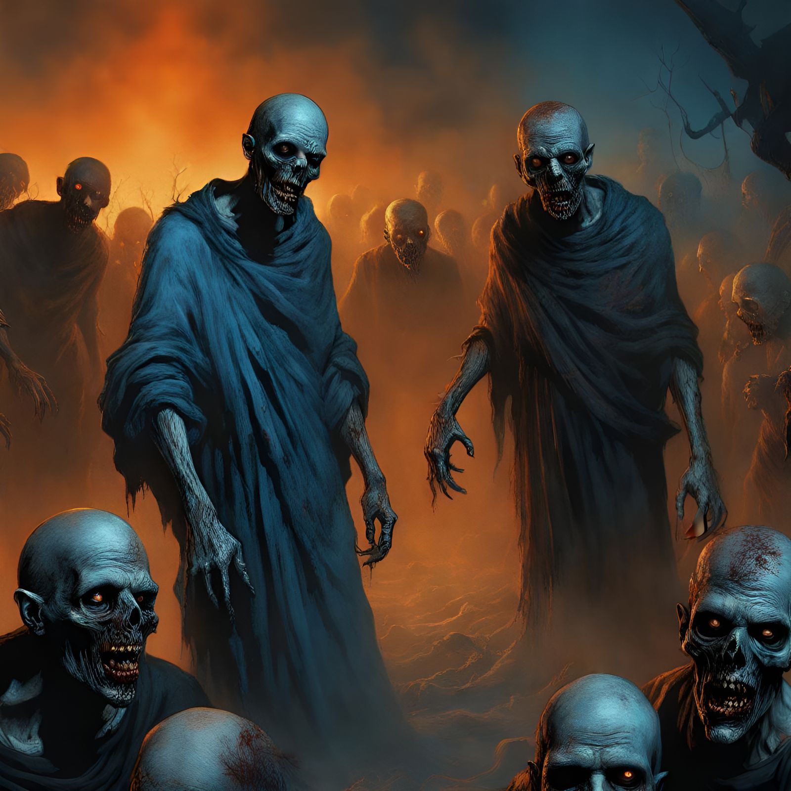 Zombies in Hell: Photorealistic Digital Painting