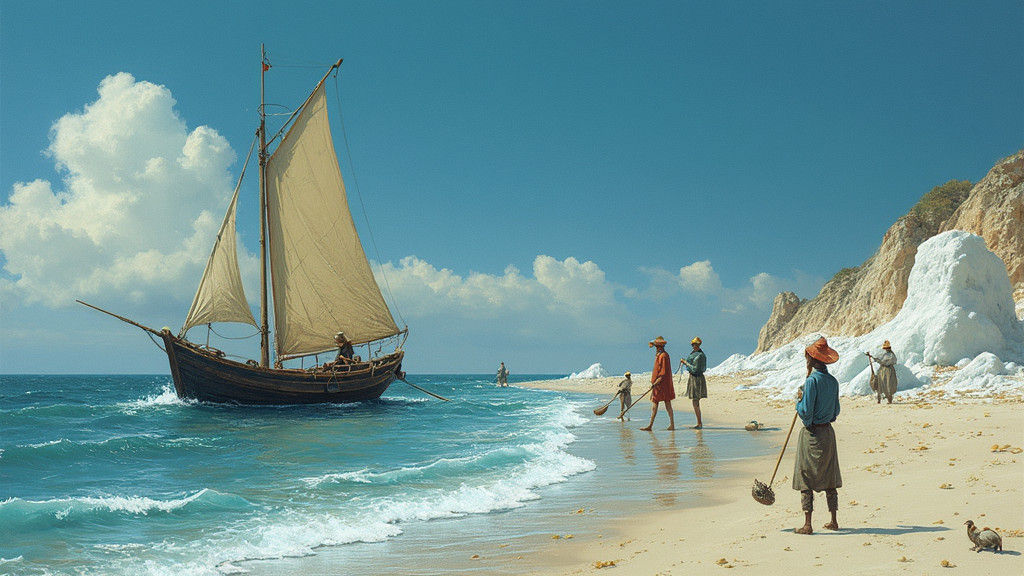 Frozen Fishing Boat on a Surreal Shoreline