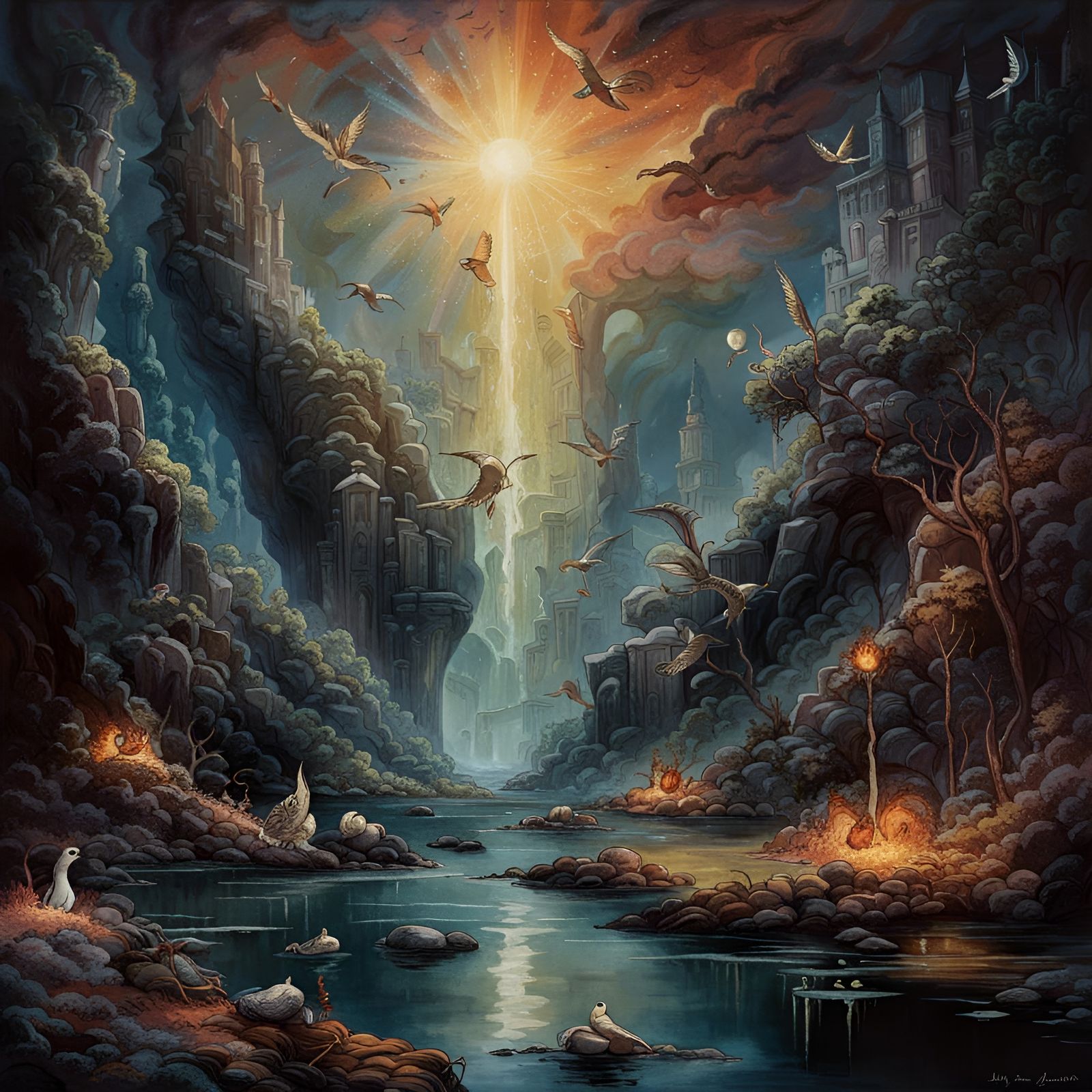 Prismatic Abyss: Cosmic Horror in Iridescent Void