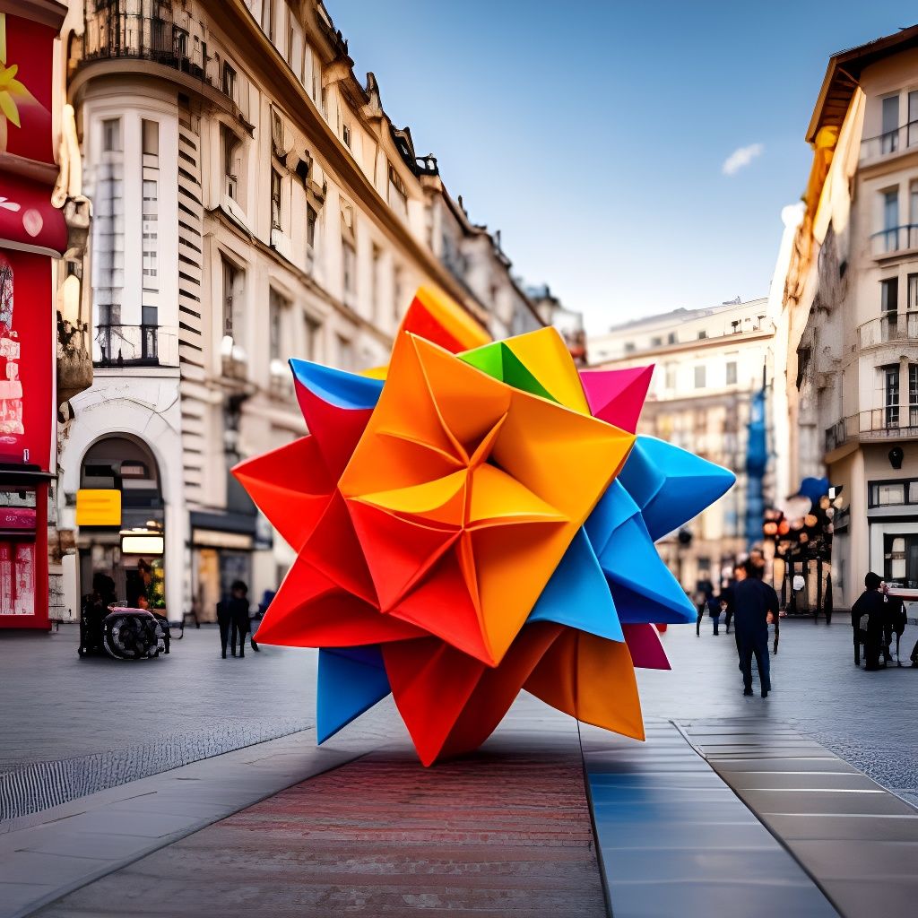 Origami Papercraft Street Art in High Detail