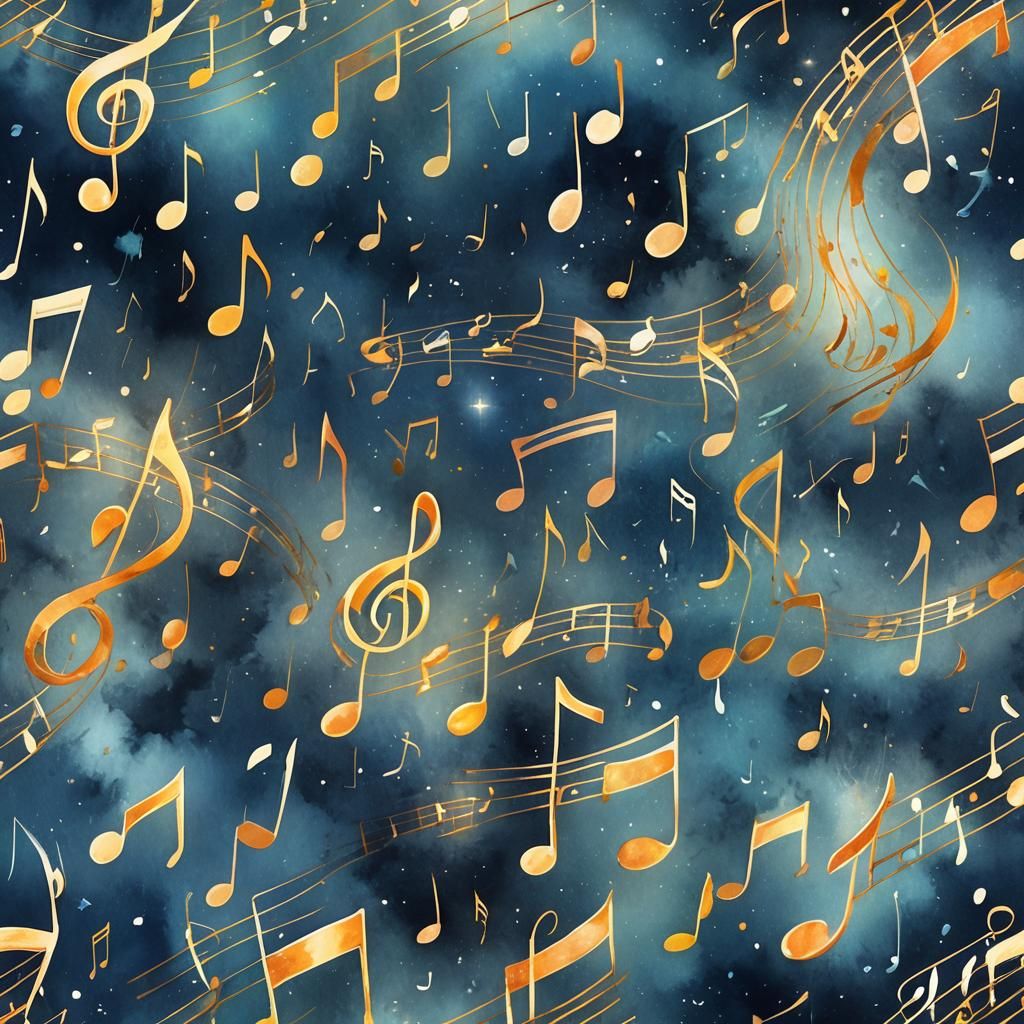 Surreal Music Notes in Vibrant Pastel Hues