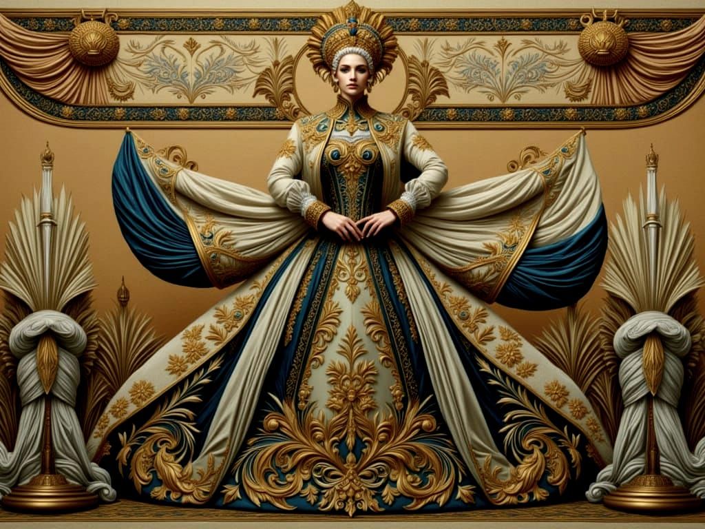 Renaissance Couture Embroidery in Vivid Detail