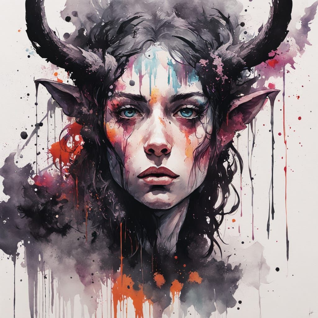 Ominous Faun Portrait in Eldritch Forest