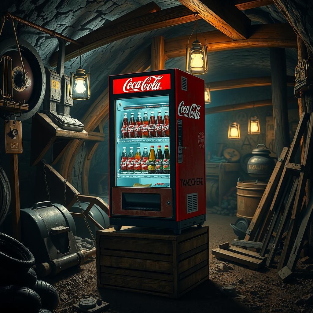 Coca Cola and Tacos Vending Machine in Mine