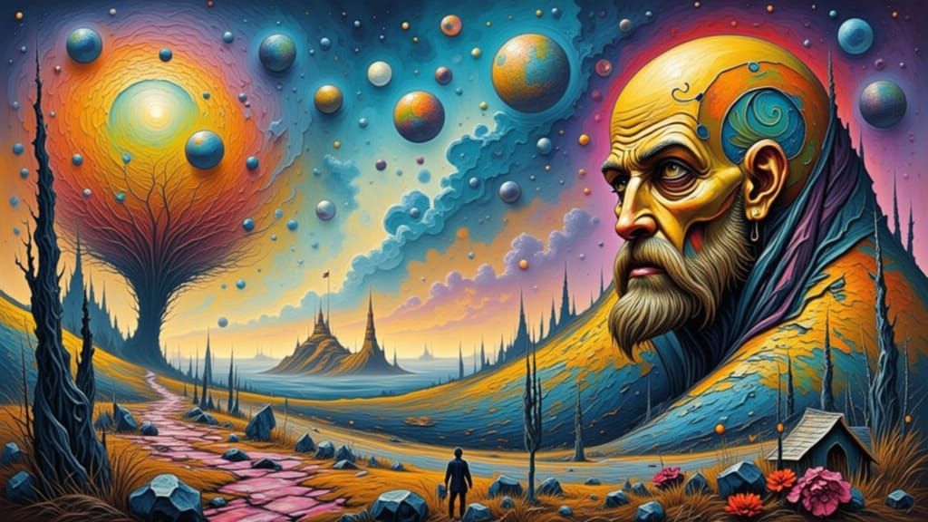 Aphex Twin Portrait with Impasto Texture