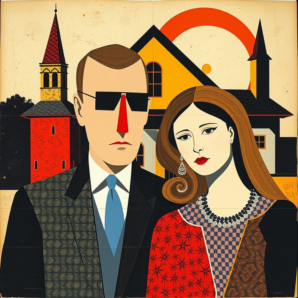 American Gothic Revitalized in Constructivist Style