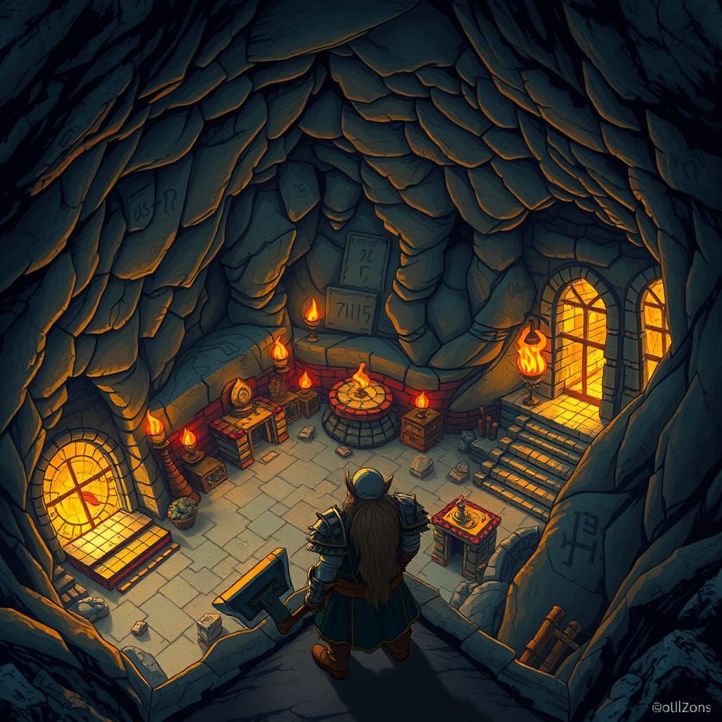 Fantasy Temple Entrance in a Vibrant, Mystical Style