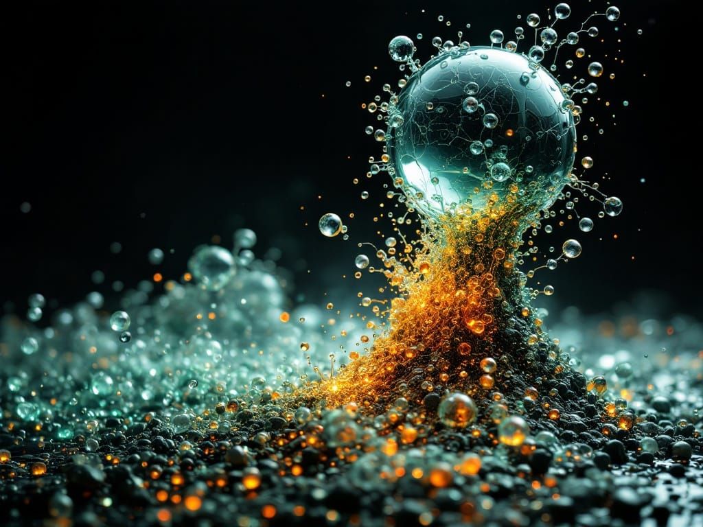 Surreal Molten Glass and AI-Generated Sparks