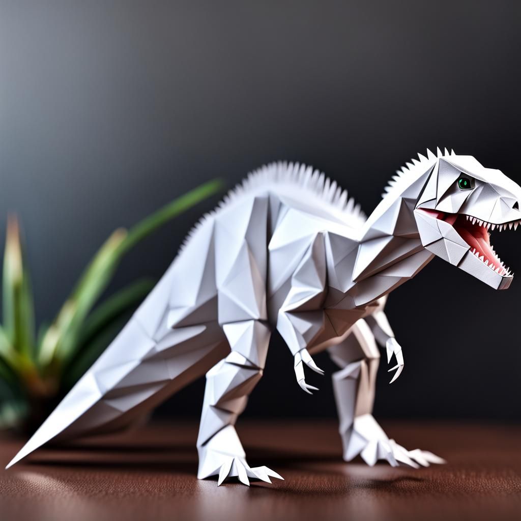 Origami Indominus Rex Papercraft in 8K Resolution