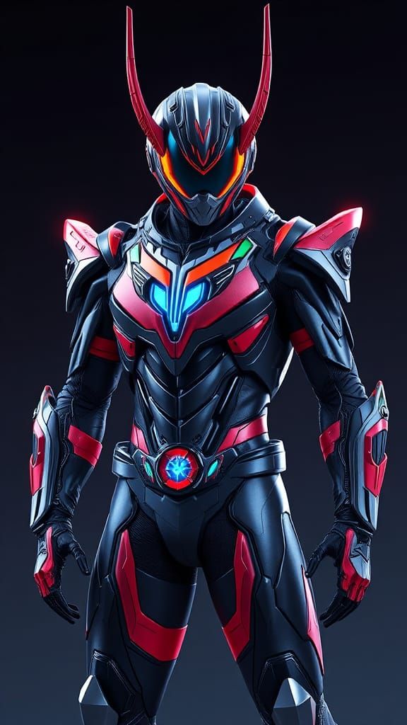 Tarantula Hawk Kamen Rider in 3D Anime Style