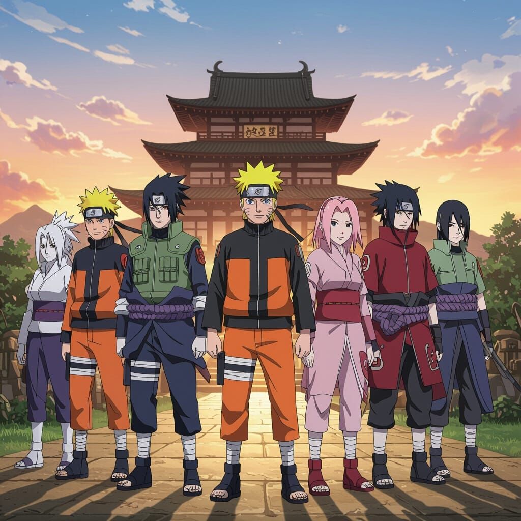 Naruto Main Characters United in Anime Realism