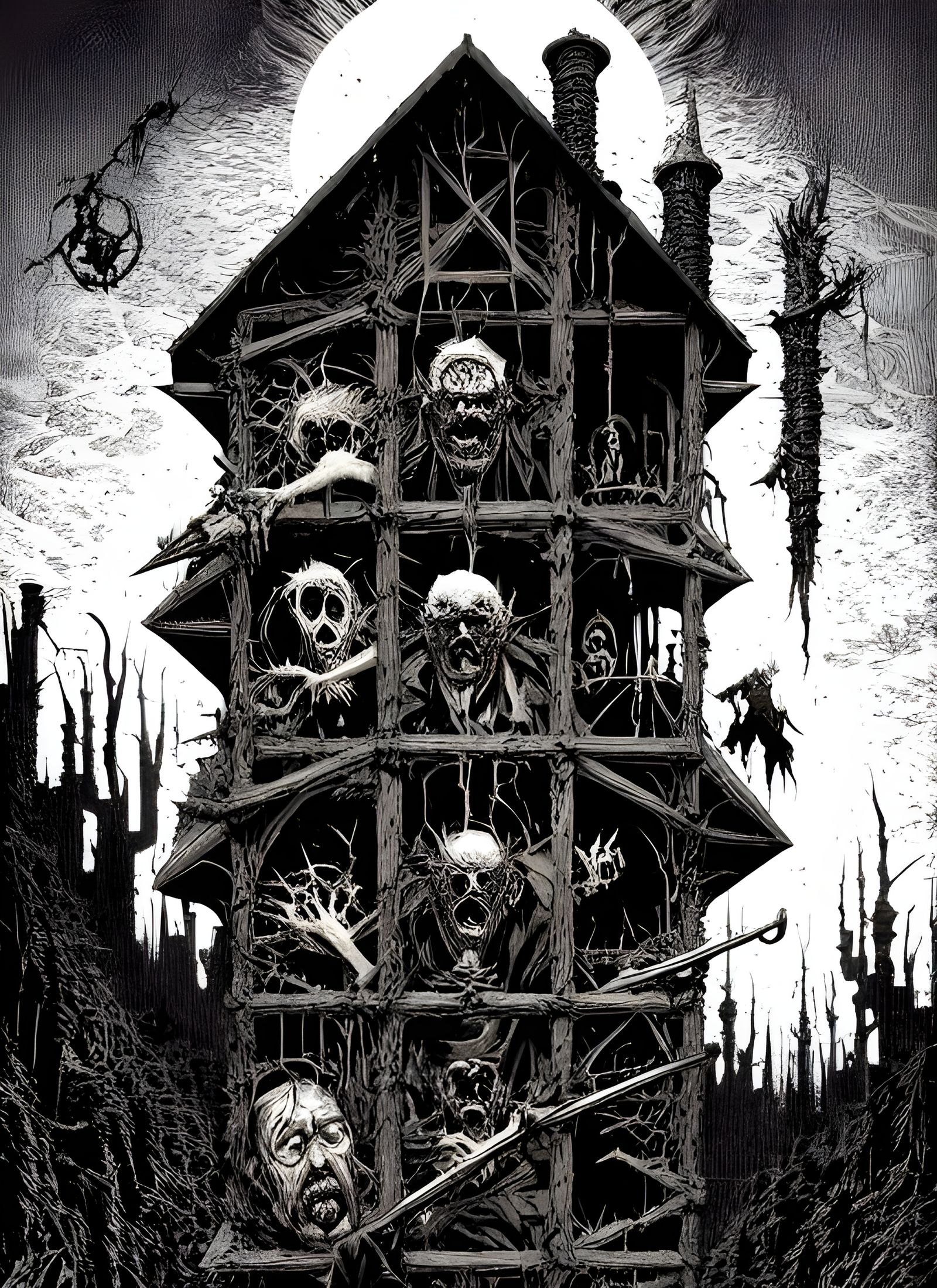 Sinister Cartoon Horror in Comic Book Style