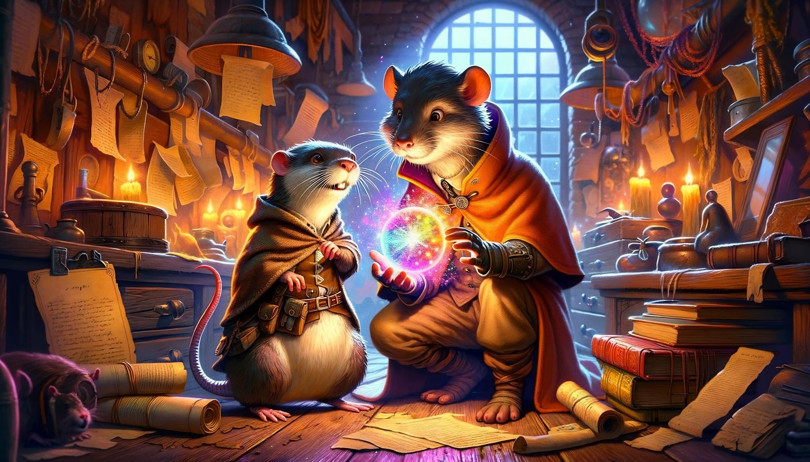 Adventurous Rat and Otter Discover Magical Orb
