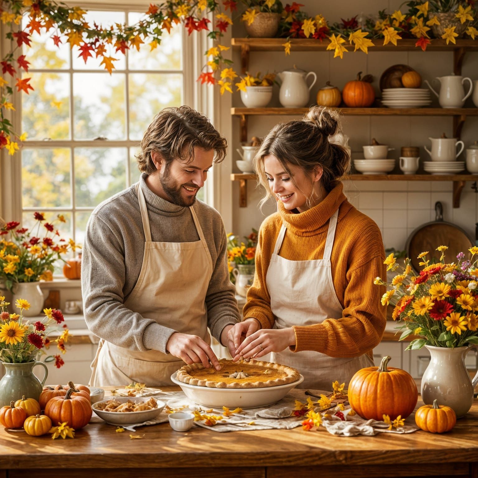 Cozy Autumn Kitchen: A Couple Bakes Pumpkin Pie