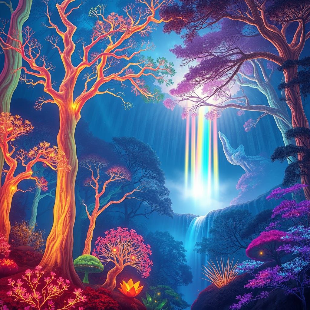 Ethereal Forest Realm in Vibrant Colors