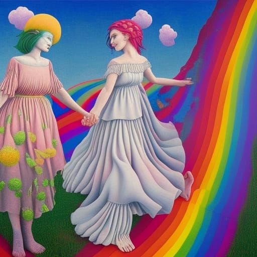 Mother and Daughter on Rainbow Bridge Mural
