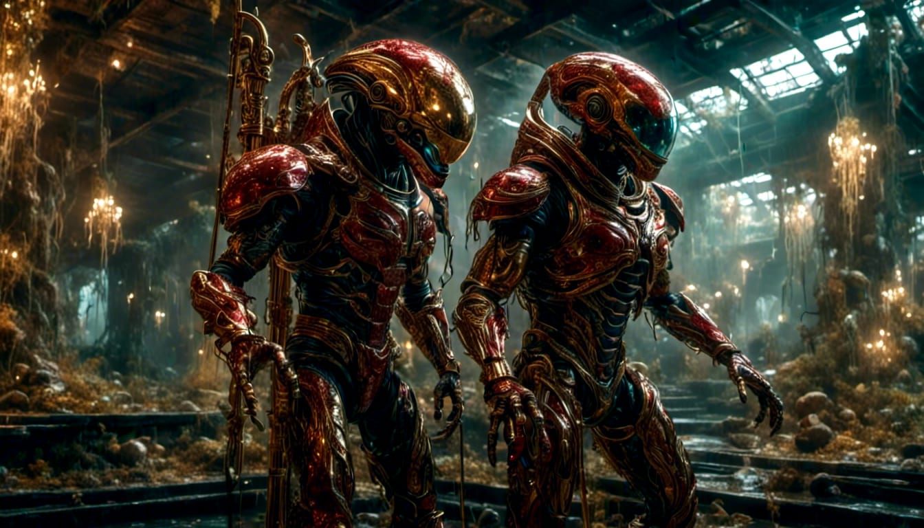 Human-Alien Hybrid in Futuristic Setting: Digital Art