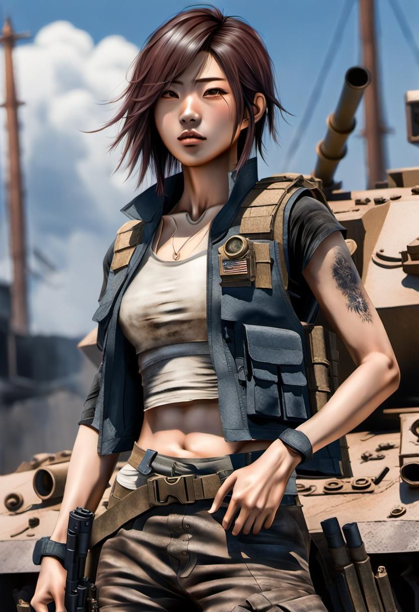 Death By Beauty☠️ Madoka in militia gear (Video Game Art)