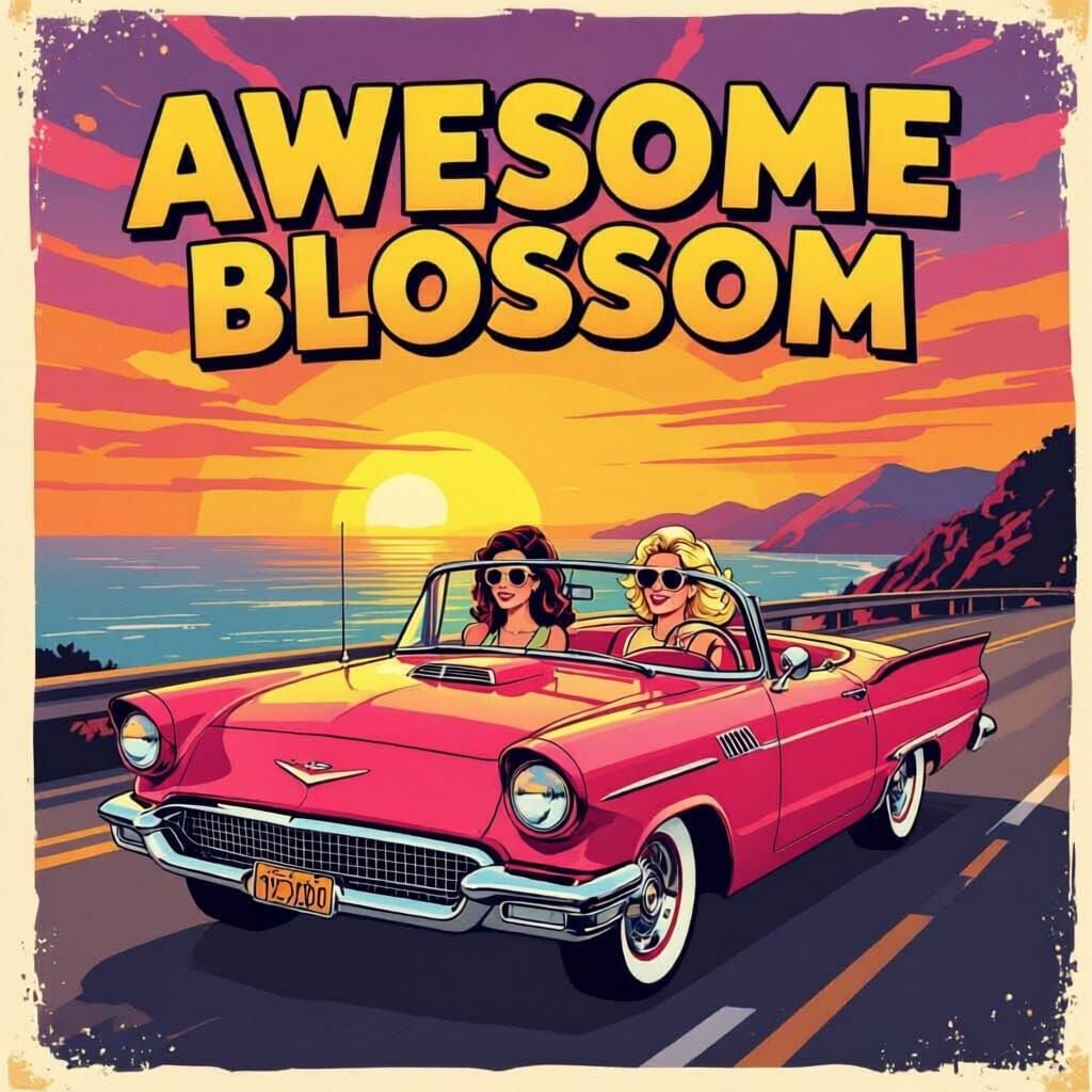 Brunette and Blonde Women Driving in a Car